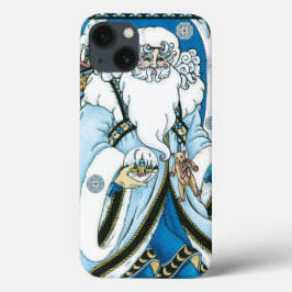 Vintage jul, Blå tomte med snöglob