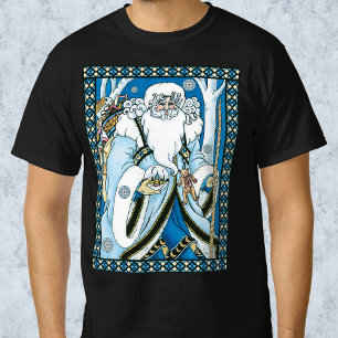 Vintage jul, Blå tomte med snöglob T-shirt
