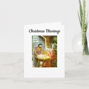 Vintage jul Blessings Helgkort