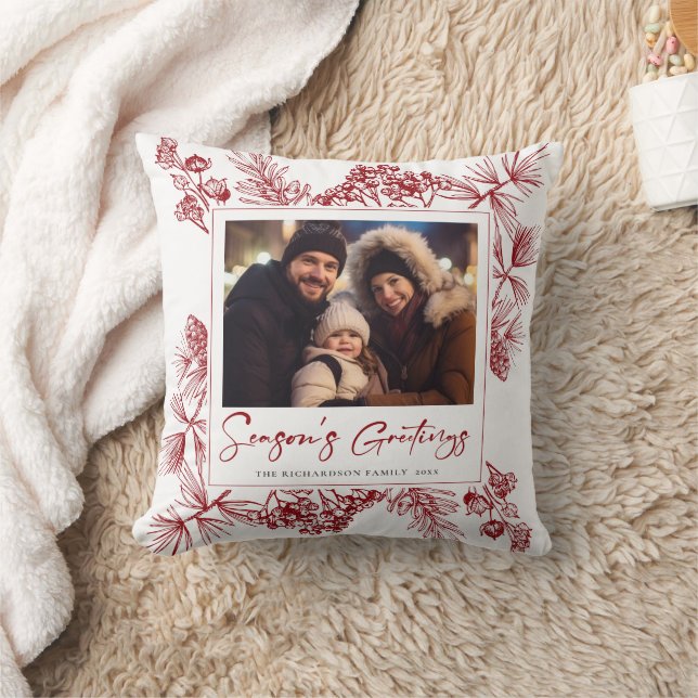 Vintage jul Botanical Kudde (Filt)