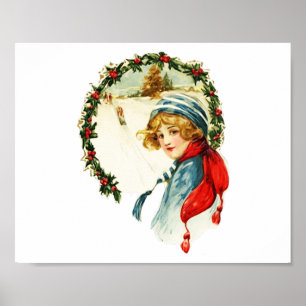 Vintage jul Boy Poster