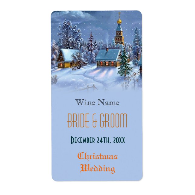 Vintage jul bröllop vin fraktsedel (Framsidan)