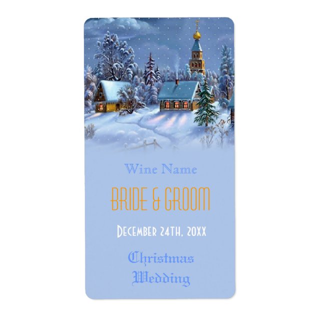 Vintage jul bröllop vin fraktsedel (Framsidan)