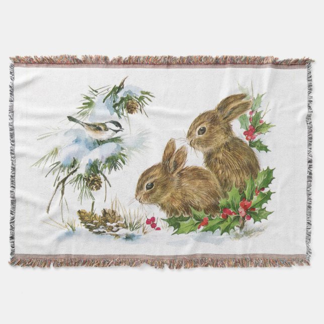 Vintage jul Bunnies Mysfilt (Framsidan)