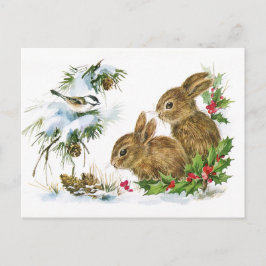 Vintage jul Bunnies Vykort