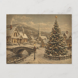 vintage jul by postkort helg vykort