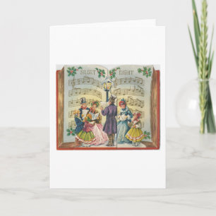 Vintage jul Carolers Card Helgkort