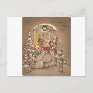 Vintage jul Carolers Helg Vykort