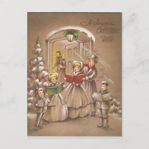 Vintage jul Carolers Helg Vykort
