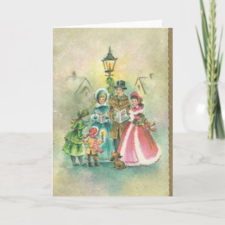 Vintage jul Carolers Helgkort