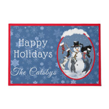 Vintage jul Cats och Snögubbe Anpassningsbar