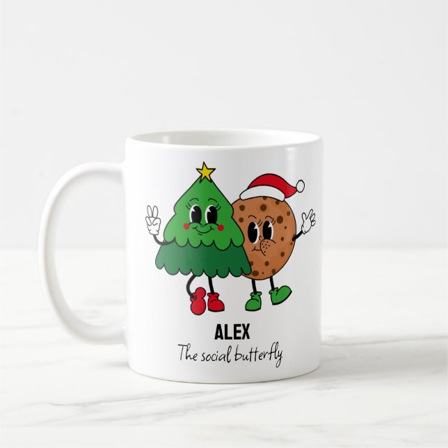 Vintage jul Character Anpassningsbar Personality M Kaffemugg (Vänster)
