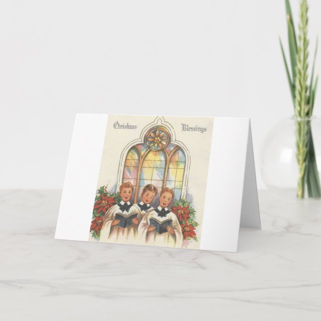 Vintage jul Choir Boys Helgkort (Framsida)