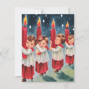 Vintage jul Choir Candles Julkort