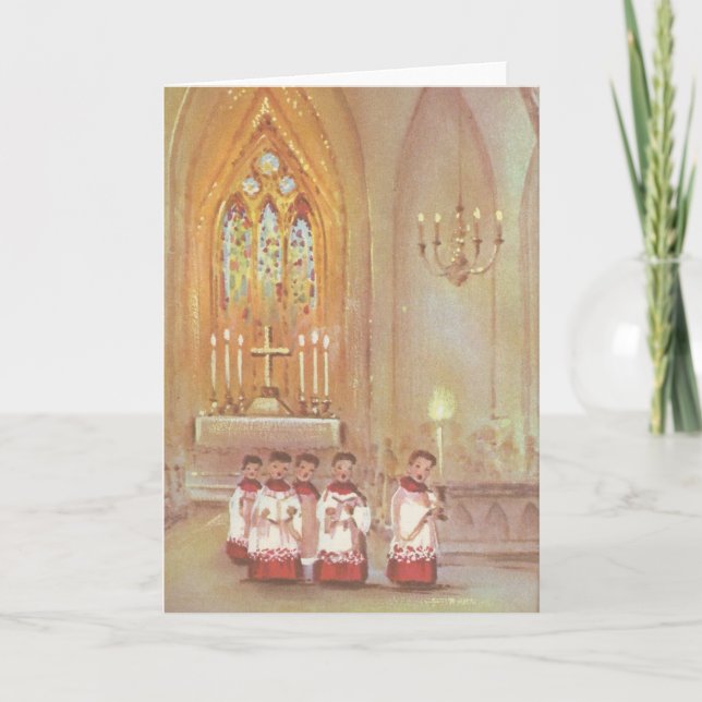 Vintage jul Choir Helgkort (Framsida)