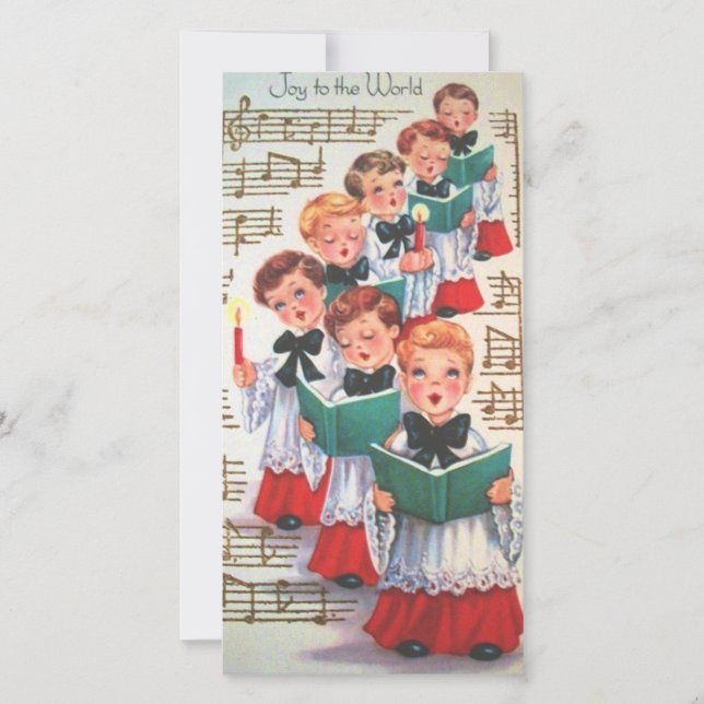 Vintage jul Choir Singing Julkort (Framsida)