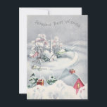Vintage jul Church Winter Scene Julkort<br><div class="desc">Vintage-Helgdag-kort för vinter-kyrkan.</div>