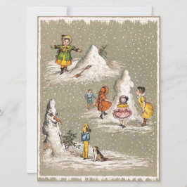 Vintage jul Creepy Snögubbe Julkort