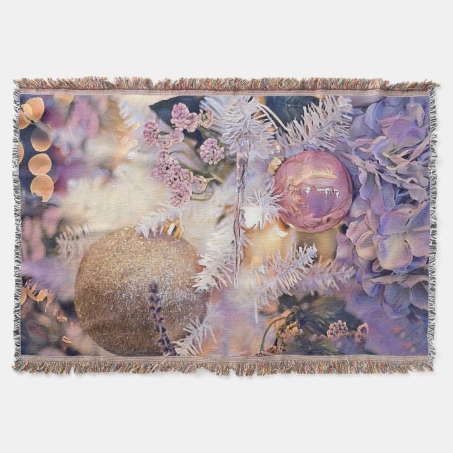 Vintage jul-Dekorationer Ornament Filt (Framsidan)