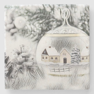 Vintage jul Dekorations Ornaments Stone Coa Stenunderlägg