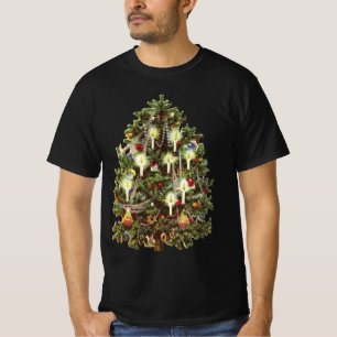 Vintage jul, dekorerad viktoriansk julgran tee shirt