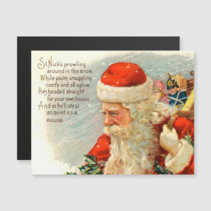 Vintage jul-dikt-magnetkort