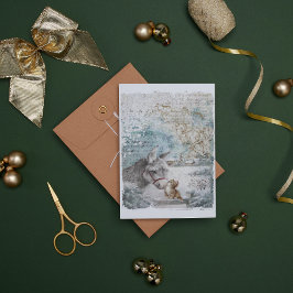 Vintage jul Donkey Kitten Scrapbook Papper