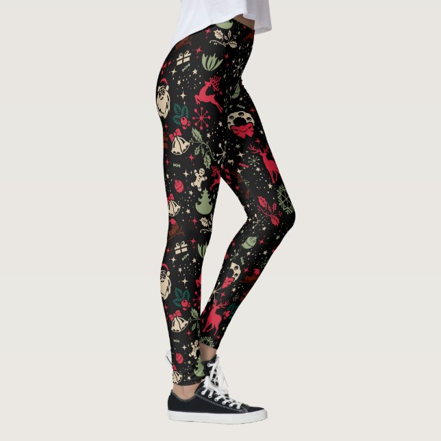 Vintage jul element mönster leggings (Höger)