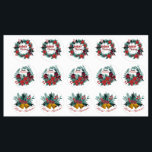 Vintage jul Evergreen Red Robin Poinsettia Klistermärke<br><div class="desc">Vintage God jul,  Evergreen,  Red Robin,  Poinsettia,  Pinecone,  Klockor,  utandningsetiketter</div>