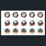 Vintage jul Evergreen Red Robin Poinsettia Klistermärke<br><div class="desc">Vintage God jul,  Evergreen,  Red Robin,  Poinsettia,  Pinecone,  Klockor,  utandningsetiketter</div>