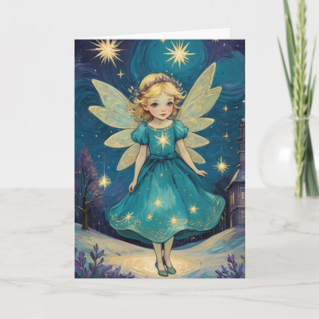 Vintage jul Fairy Victorian Personlig Kort (Framsida)