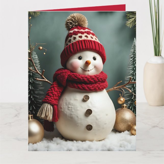 Vintage jul - Faltbart julkort Kort (Framsida)