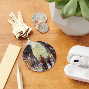 Vintage jul, Far Shopping med barnen Nyckelring