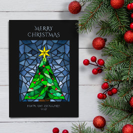 Vintage jul - fastnat glas julkort