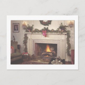 Vintage jul Fireplace Helg Vykort