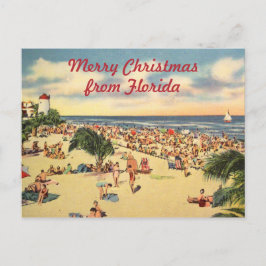 Vintage jul Florida Beach Hälsning Helg Vykort
