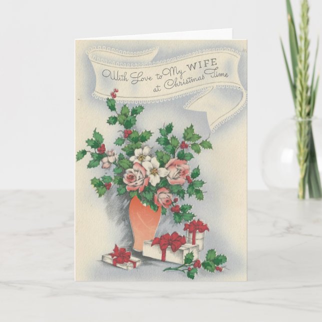 Vintage jul för min fru helgkort (Framsida)