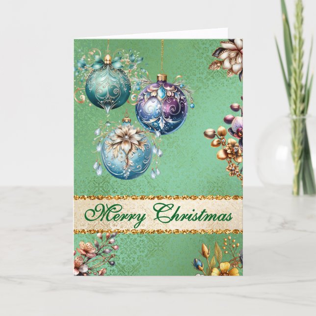 Vintage Jul för prydnadsföremål Helgkort (Framsida)