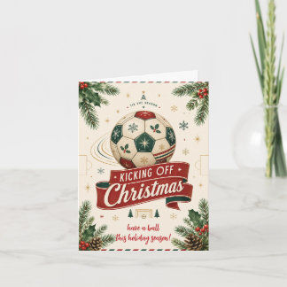 Vintage jul fotboll Greeting Cards Helgkort