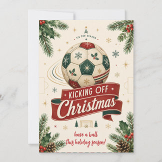 Vintage jul fotboll Greeting Cards Julkort