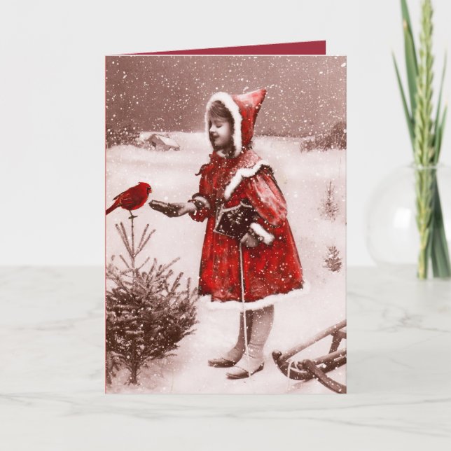 Vintage Jul Fransk Greeting Card Helgkort (Framsida)