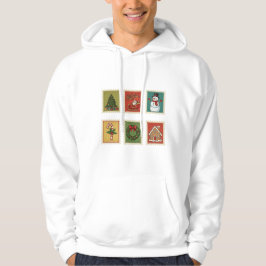 Vintage jul Frimärke Hoodie