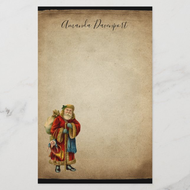 Vintage jul Gamla Jultomten Brevpapper (Framsida)