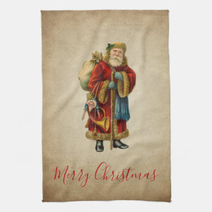 Vintage jul Gamla Jultomten Kökshandduk