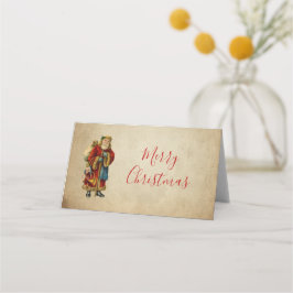 Vintage jul Gamla Jultomten Placeringskort