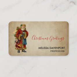 Vintage jul Gamla Jultomten Visitkort