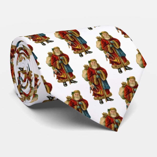 Vintage jul Gamla världen Jultomten Mönster Slips (Rullad)