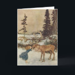 Vintage jul, Gerda och Reindeer av Dulac Helgkort<br><div class="desc">Lätt att anpassa julkortet. Lägg bara till namnen! Du kan också ändra helgdag meddelande så att kortet blir ännu mer personligt. Vintagen illustrerar sagor och förskoleläder av Gerda och Rener av Edmund Dulac. 1911 Gerda och Reindeer kommer från historien "The Snö Queen" i Bok "Stories from Hans Andersen" av Hans...</div>