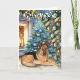 Vintage jul German Shepherd Kort