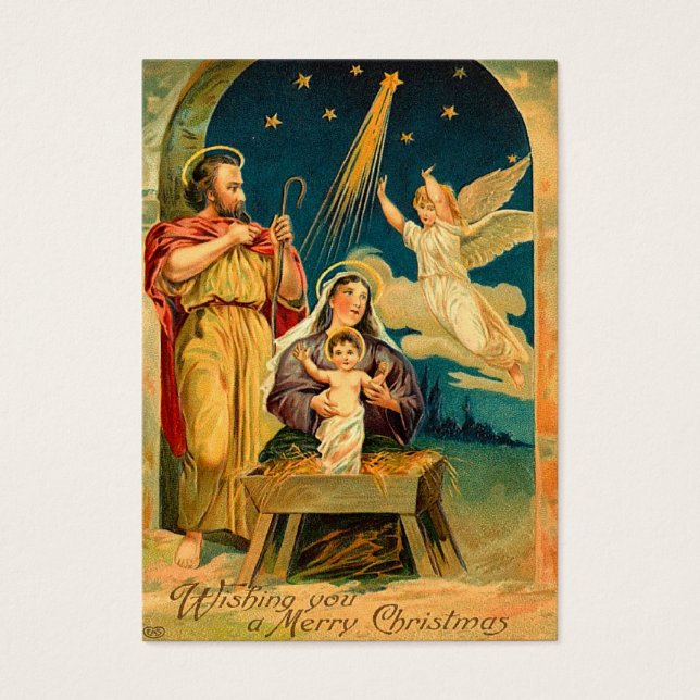 Vintage jul Gift-Märkre Visitkort (Framsidan)